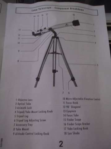 TELESCOPE : K-WAY OPTICS LUNAR TELESCOPE 700X 60